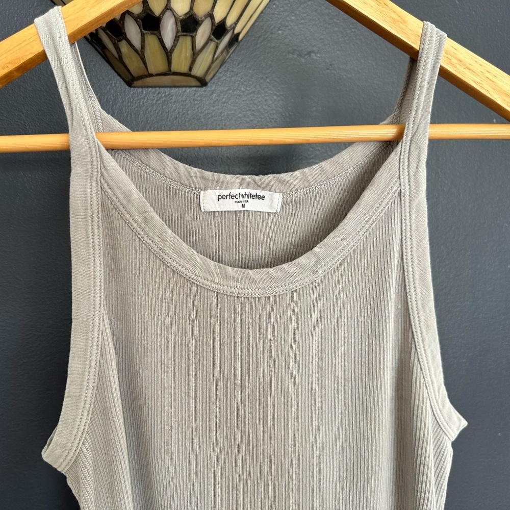 perfectwhitetee annie recycled cotton ribbed tank - medium